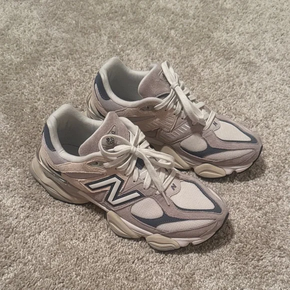 New Balance Beige and Gray Sneakers - Picture 1 of 13